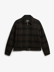 Superdry Brown Checked Ranch Quilted Jacket - Image 6 of 7