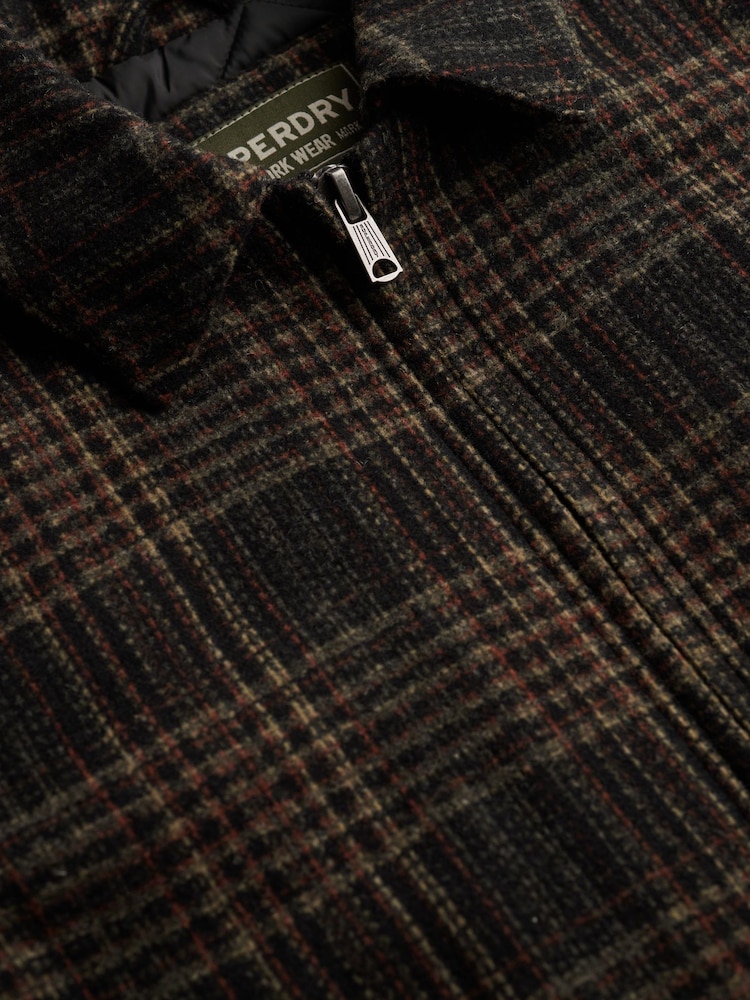 Superdry Brown Checked Ranch Quilted Jacket - Image 7 of 7 Superdry Brown Checked Ranch Quilted Jacket - Image 7 of 7