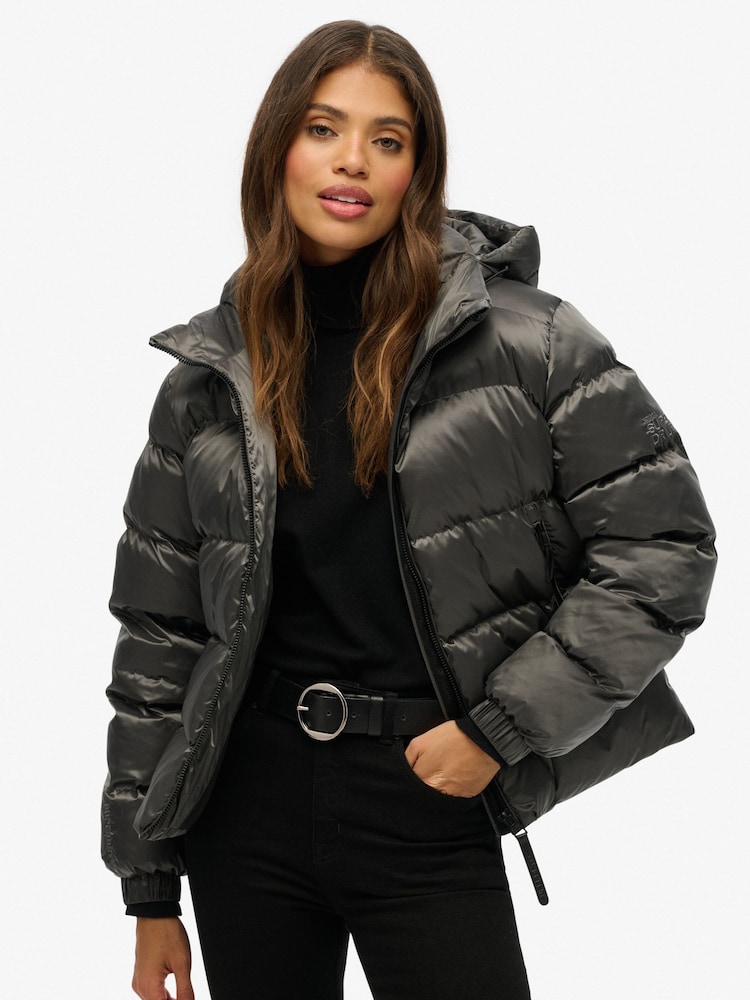 Superdry Hooded Luxe Sports Puffer Coat - Imagem 2 de 6