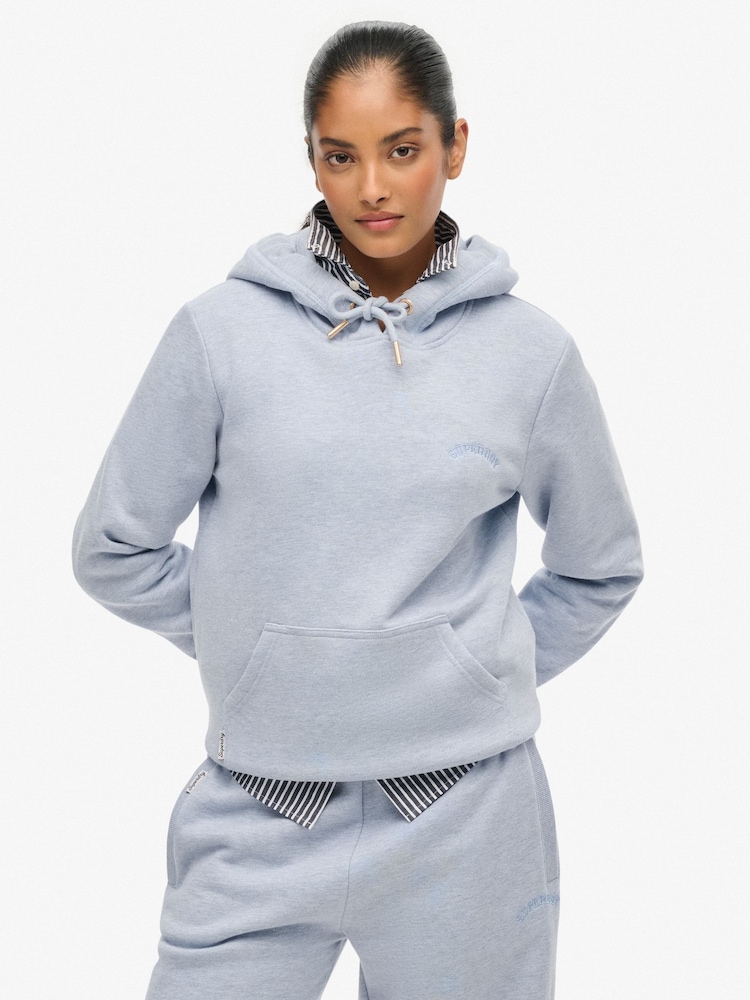 Superdry Blue Essential Logo Emb Hoodie - Image 1 of 6