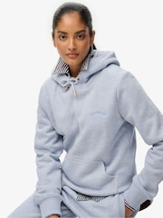 Superdry Blue Essential Logo Emb Hoodie - Image 4 of 6