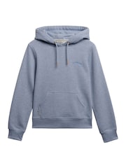 Superdry Blue Essential Logo Emb Hoodie - Image 6 of 6