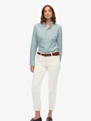 Superdry Green Slim Oxford Long Sleeve Shirt - Image 2 of 5