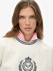 Superdry Cream Country Club Loose Crew Sweatshirt - Image 4 of 6