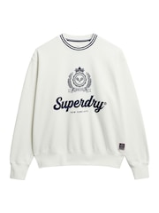 Superdry Cream Country Club Loose Crew Sweatshirt - Image 5 of 6
