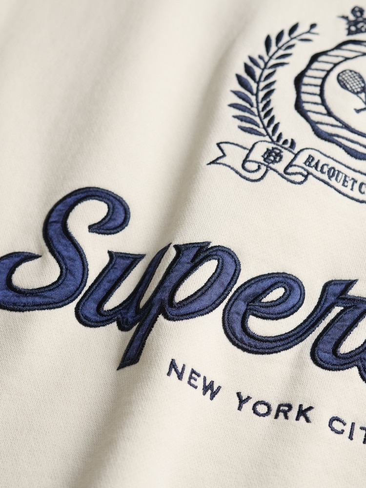 Superdry Cream Country Club Loose Crew Sweatshirt - Image 6 of 6 Superdry Cream Country Club Loose Crew Sweatshirt - Image 6 of 6