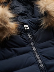 Superdry Blue Fuji Faux Fur Hood Padded Jacket - Image 6 of 6