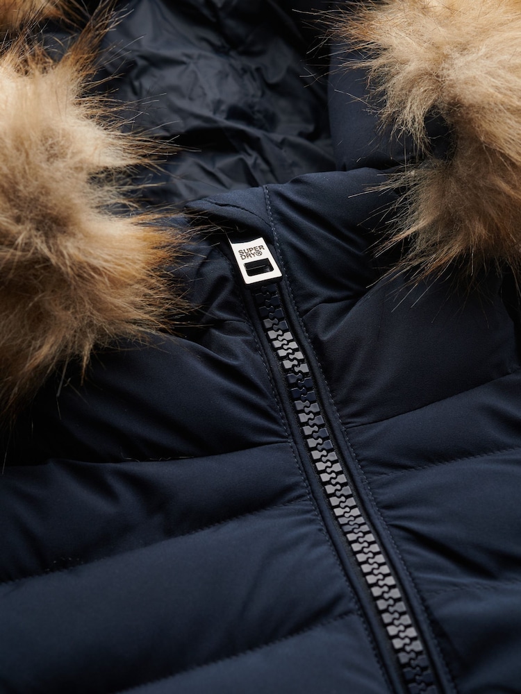 Superdry Blue Fuji Faux Fur Hood Padded Jacket - Image 6 of 6