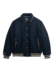 Azul - Jaqueta bomber de lã Superdry Country Club - Imagem 1 de 2