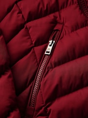 Superdry Red Fuji Faux Hooded Mid Length Jacket - Image 7 of 7