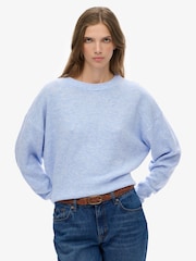 Superdry Blue Slouchy Crew Neck Jumper - Image 1 of 5