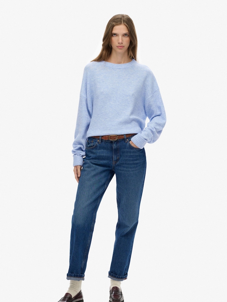Superdry Blue Slouchy Crew Neck Jumper - Image 2 of 5