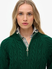 Superdry Green Brushed Cable Roll Neck Jumper - Image 3 of 5