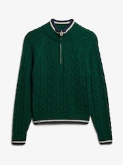 Superdry Green Brushed Cable Roll Neck Jumper - Image 5 of 5