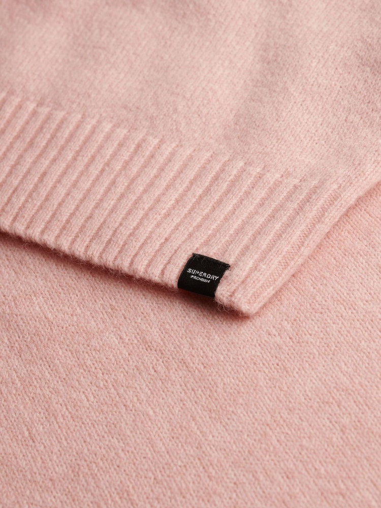 Superdry Pink Slouchy Crew Neck Jumper - Image 2 of 2 Superdry Pink Slouchy Crew Neck Jumper - Image 2 of 2
