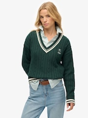 Superdry Green Cricket Club Jumper - Image 1 of 5
