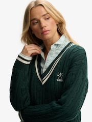 Superdry Green Cricket Club Jumper - Image 3 of 5