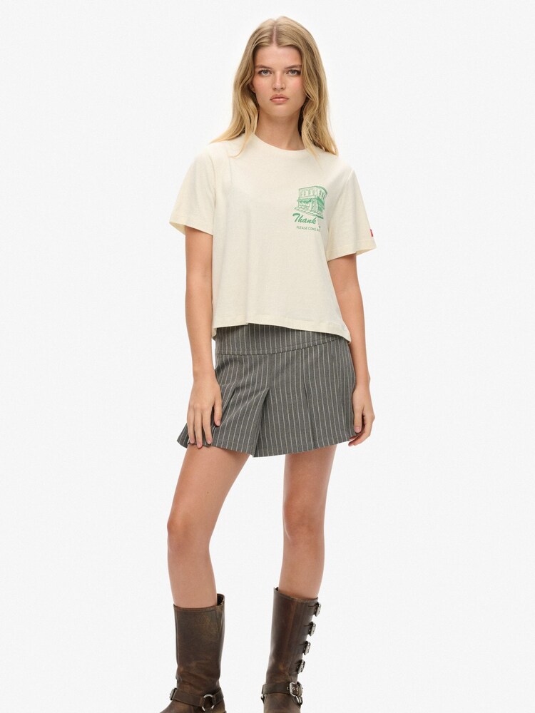 Superdry Cream Roadside Trade Relaxed T-Shirt - Image 2 of 6