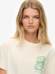 Superdry Cream Roadside Trade Relaxed T-Shirt - Image 4 of 6