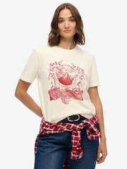 Superdry Cream Tokyo Narrative Relaxed T-Shirt - Image 1 of 5