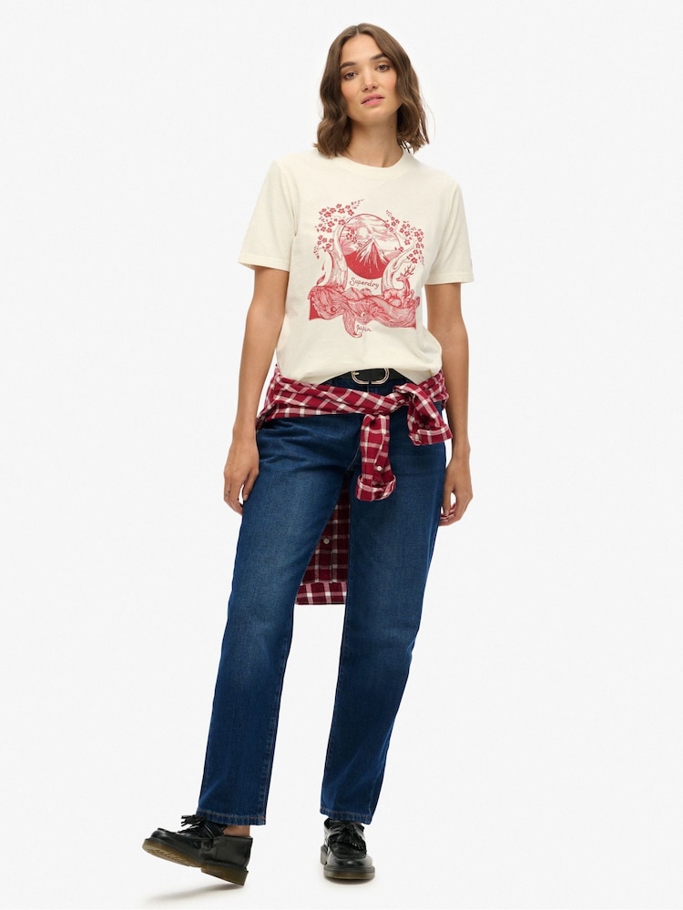 Superdry Cream Tokyo Narrative Relaxed T-Shirt - Image 2 of 5