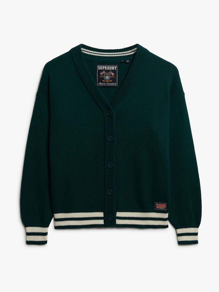 Superdry Green Slouchy Knitted Cardigan - Image 5 of 5 Superdry Green Slouchy Knitted Cardigan - Image 5 of 5