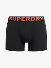 Superdry Chrome Black Logo Triple 100% Cotton Boxers 3 Pack - Image 2 of 7