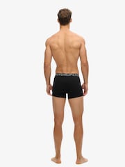 Superdry Chrome Black Logo Triple 100% Cotton Boxers 3 Pack - Image 6 of 7