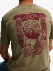Superdry Light Khaki Green Tokyo Narrative Loose T-Shirt - Image 2 of 6