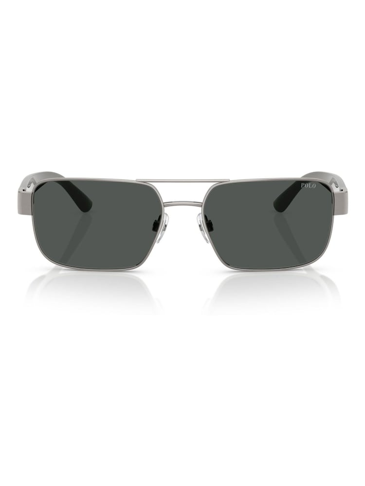 Ralph Lauren Grey Polo Rectangle Sunglasses - Image 1 of 5