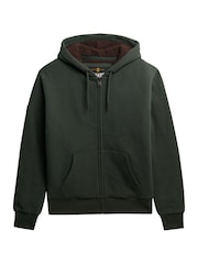Superdry Green Borg Lined Ziphood Hoodie - Image 1 of 2