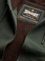 Superdry Green Borg Lined Ziphood Hoodie - Image 2 of 2