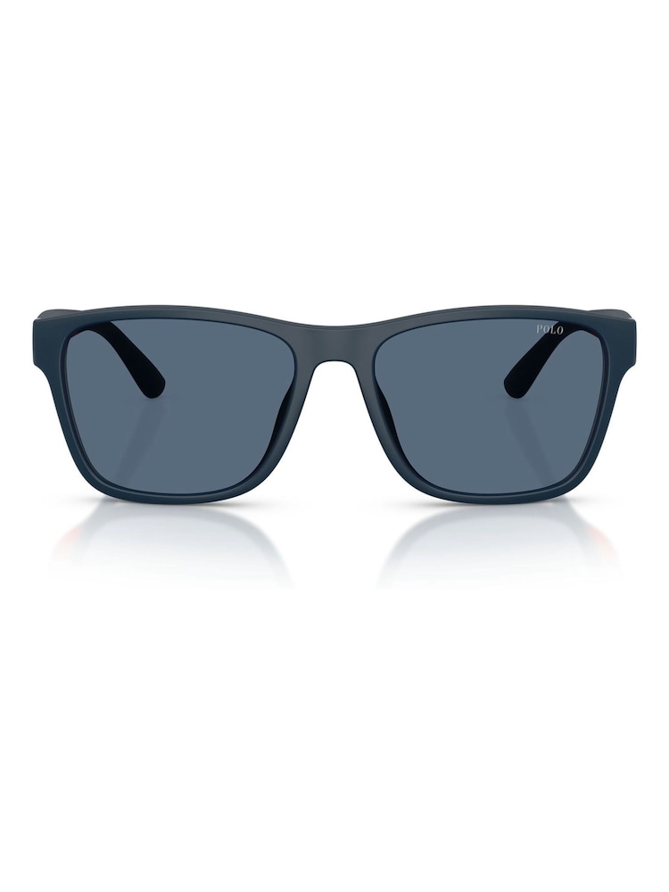 Ralph Lauren Blue Polo Square Sunglasses - Bild 1 von 5