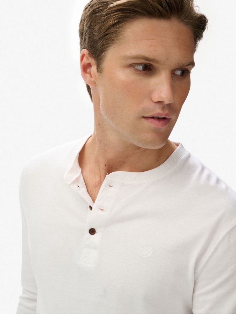Superdry White Classic Essential Grandad Top - Image 4 of 4 Superdry White Classic Essential Grandad Top - Image 4 of 4