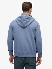 Superdry Jeans Blue Marl Essential Logo Slim Fit Zip Hoodie - Image 2 of 5