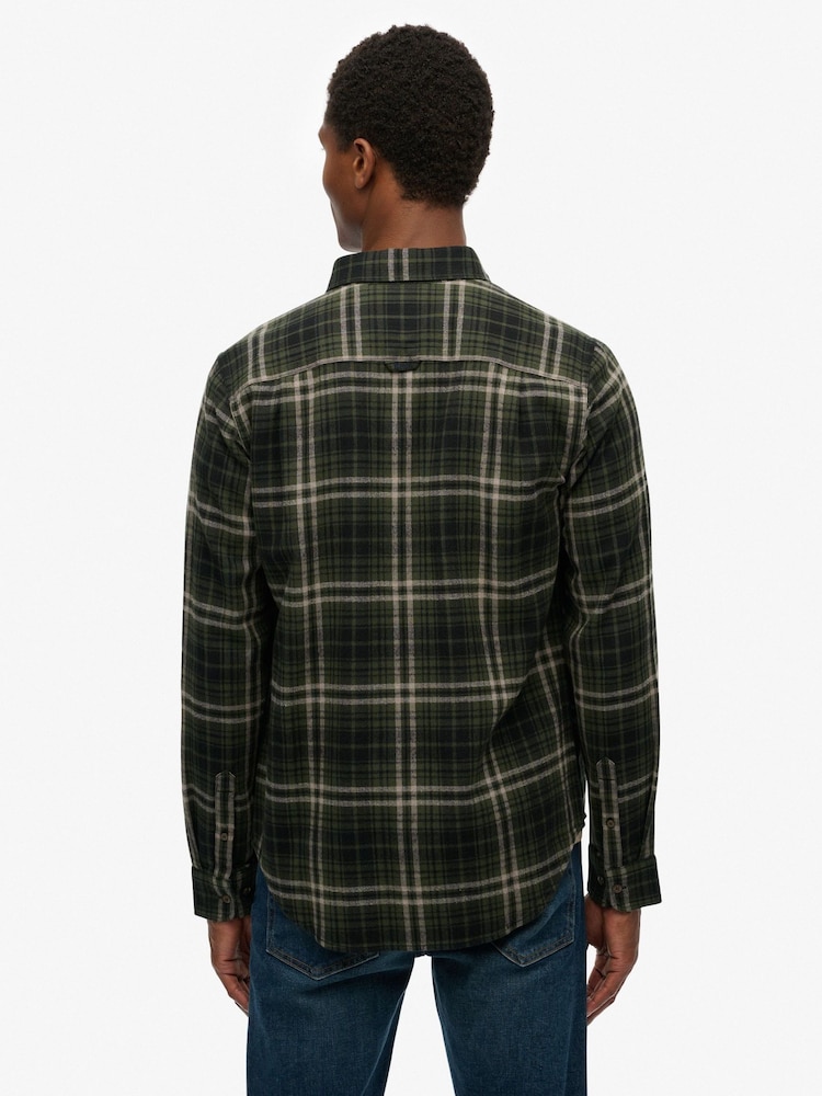 Superdry Green Long Sleeve Cotton Lumberjack Shirt - Image 2 of 7 Superdry Green Long Sleeve Cotton Lumberjack Shirt - Image 2 of 7