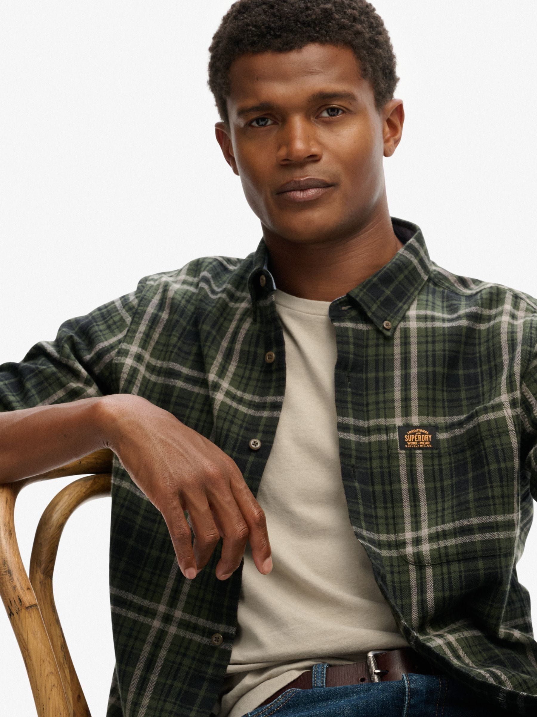 Buy Superdry Green Long Sleeve Cotton Lumberjack Shirt from Next USA