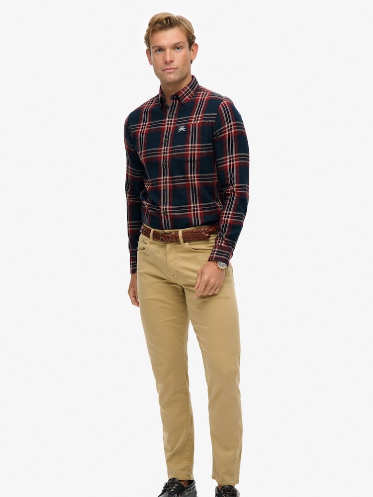 Superdry Blue Long Sleeve Cotton Lumberjack Shirt - Image 2 of 6 Superdry Blue Long Sleeve Cotton Lumberjack Shirt - Image 2 of 6