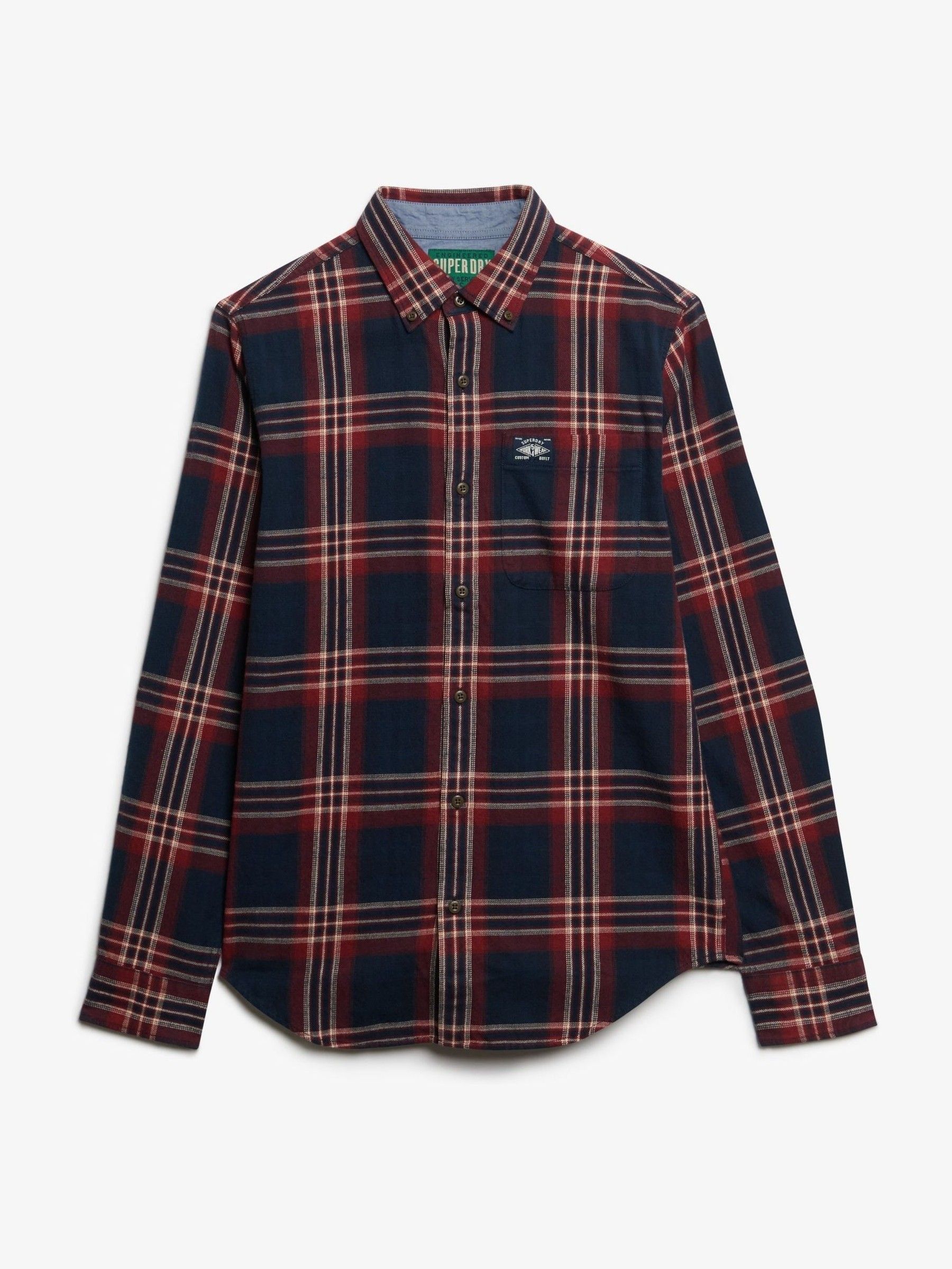 Buy Superdry Navy Red Check Long Sleeve Cotton Lumberjack Shirt