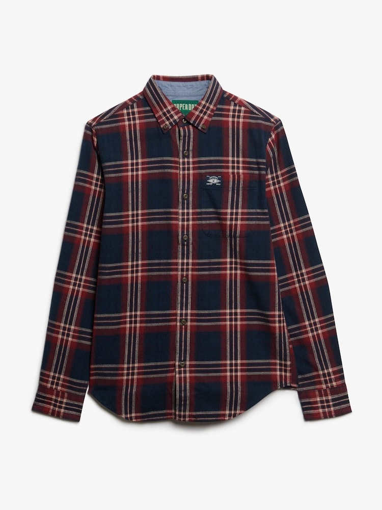 Superdry Blue Long Sleeve Cotton Lumberjack Shirt - Image 6 of 6 Superdry Blue Long Sleeve Cotton Lumberjack Shirt - Image 6 of 6