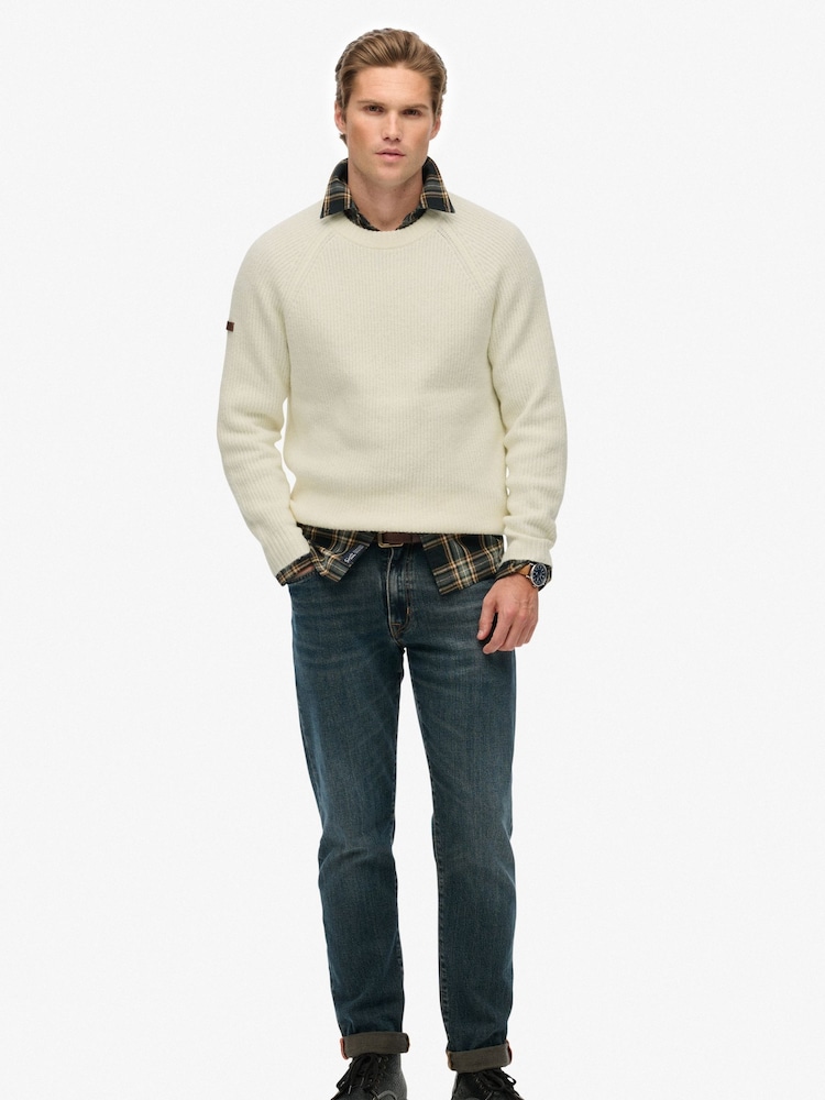 Creme - Superdry Raglan Chunky da Jumper - Imagem 2 de 5