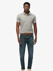 Superdry Grey Vintage Destroy Short Sleeve Polo Shirt - Image 4 of 4