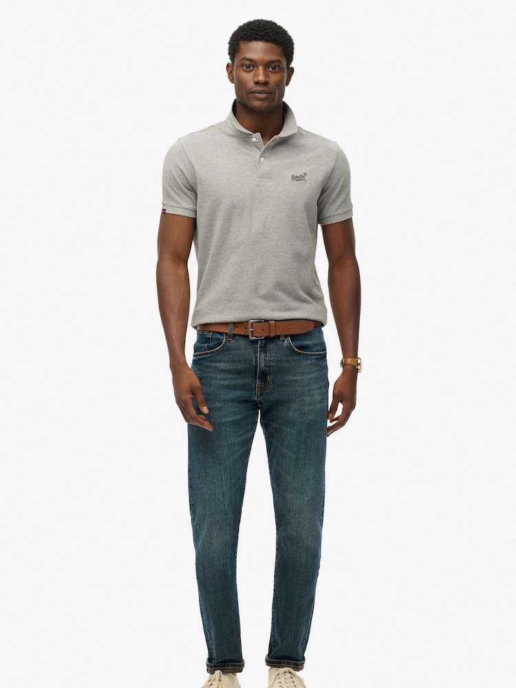 Superdry Grey Vintage Destroy Short Sleeve Polo Shirt - Image 4 of 4