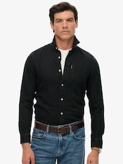 Superdry Black Essential Long Sleeve Denim Shirt - Image 1 of 5