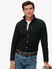 Superdry Black Essential Long Sleeve Denim Shirt - Image 3 of 5