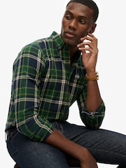 Superdry Peyton Check Navy Long Sleeve Cotton Lumberjack Shirt - Image 3 of 6