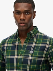 Superdry Peyton Check Navy Long Sleeve Cotton Lumberjack Shirt - Image 4 of 6