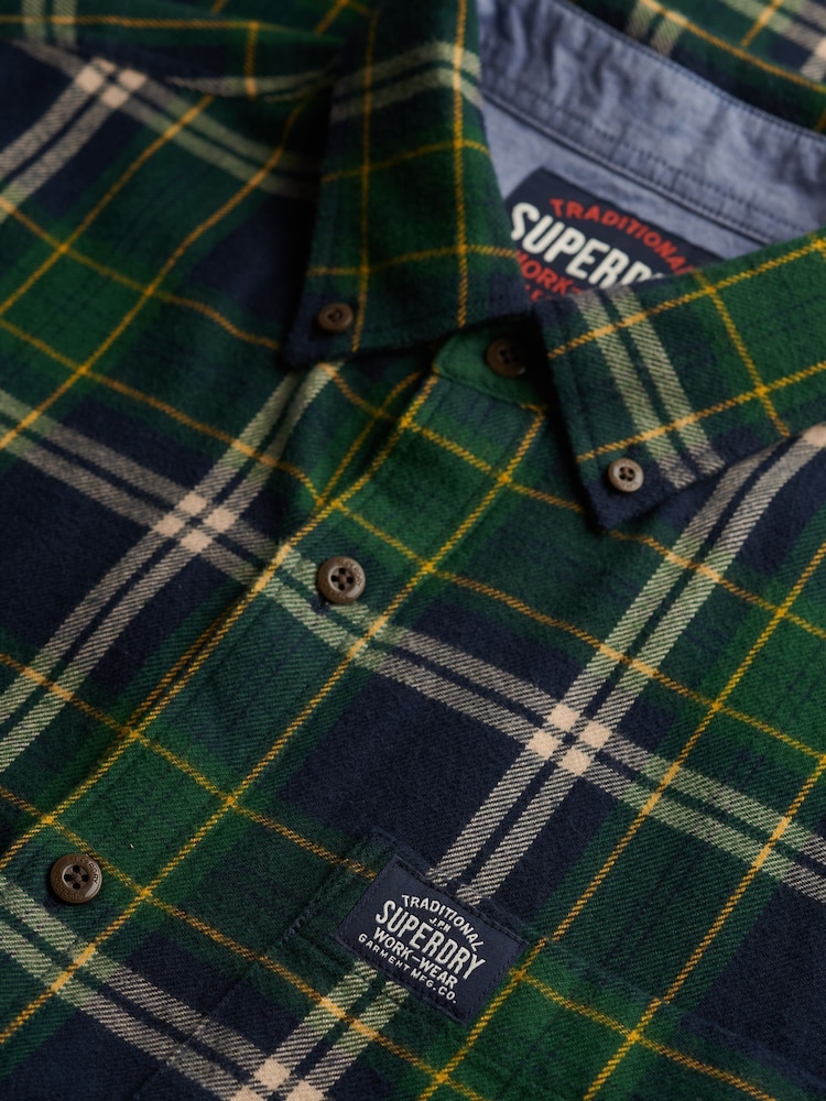 Superdry Peyton Check Navy Long Sleeve Cotton Lumberjack Shirt - Image 6 of 6 Superdry Peyton Check Navy Long Sleeve Cotton Lumberjack Shirt - Image 6 of 6