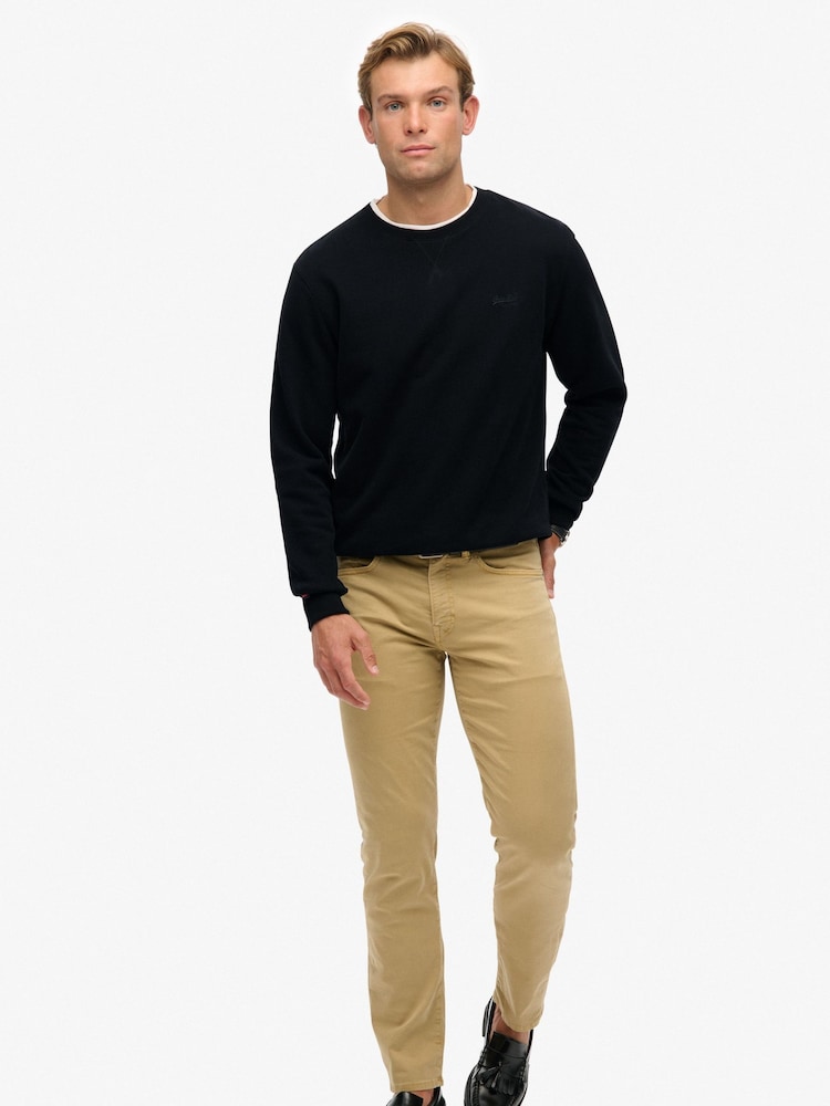 Superdry Black Essential Logo Crew Sweatshirt - Image 2 of 5 Superdry Black Essential Logo Crew Sweatshirt - Image 2 of 5