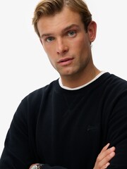 Superdry Black Essential Logo Crew Sweatshirt - Image 3 of 5